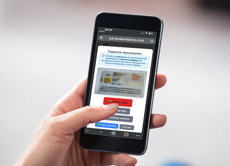 Escaneo de DNI y pasaporte con inteligencia artificial para partes de viajeros